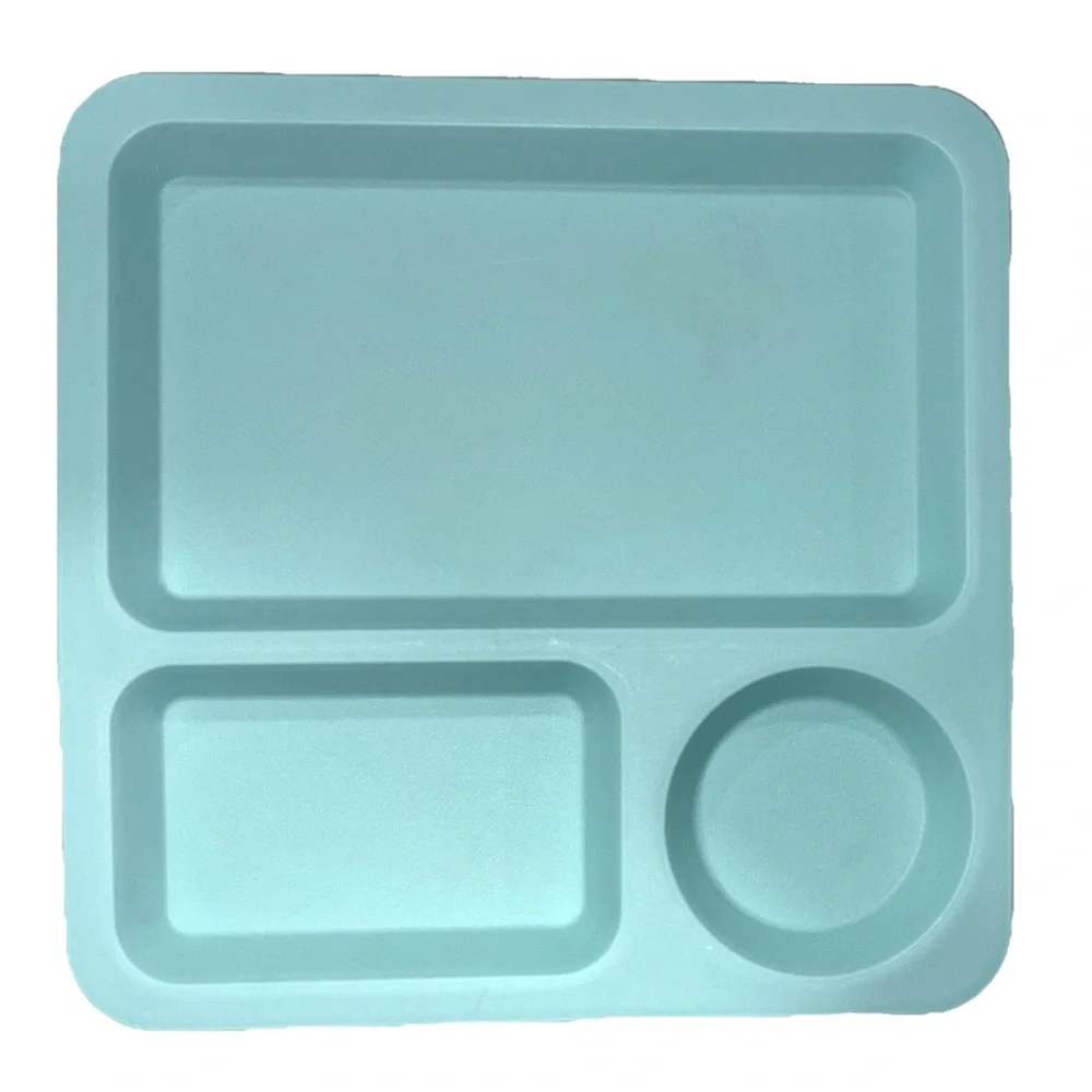 5 Divided Plates Trays Blue 3 Section Unbreakable BPA Free Pillowfort Kids Dish